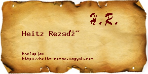 Heitz Rezső névjegykártya